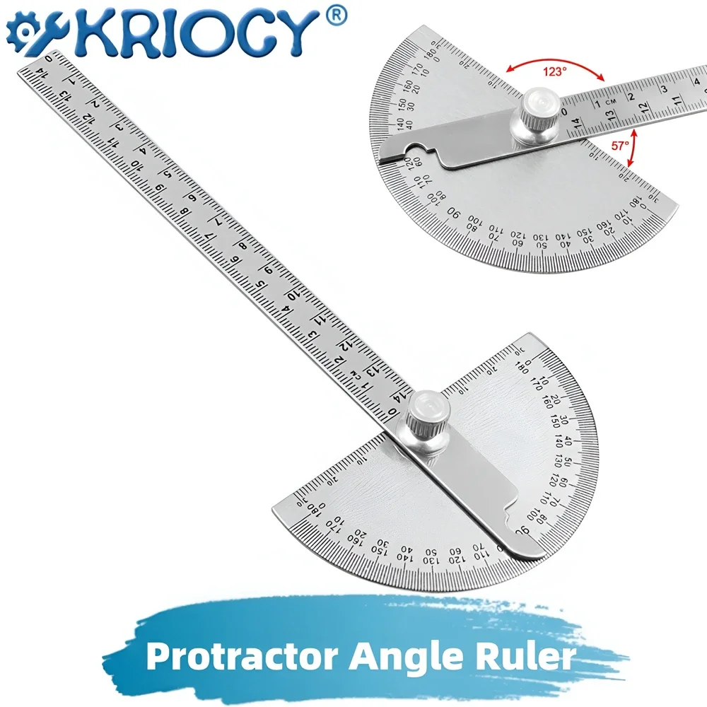 145mm Stainless Steel 180 Protractor Angle Meter Measuring Ruler Rotary Mechanic Tool Ruler Protractor Woodworking Ruler