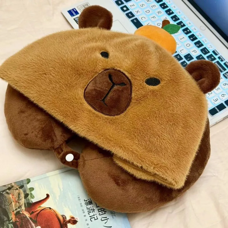 High Quality New Capybara Plush Hat Scarf Gloves 3-in-1 Elk Creative Cartoon Super Soft Warm Christmas Gift For Boys And Girls