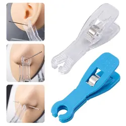 Pinzas de aguja para Piercing corporal, pinzas triangulares abiertas, anillo de cierre, tubo de aguja, abrazadera de perforación acrílica, herramienta profesional desechable