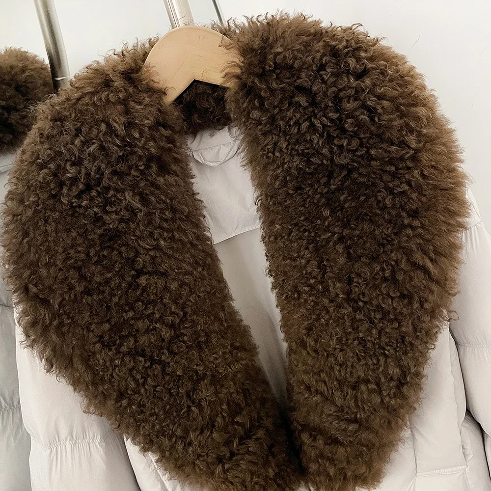 OFTBUY Winter Quality Detachable Real Lamb Fur Collar Coat Women Duck Down Jacket Female Short Puffer Coat Insulated Outerwear