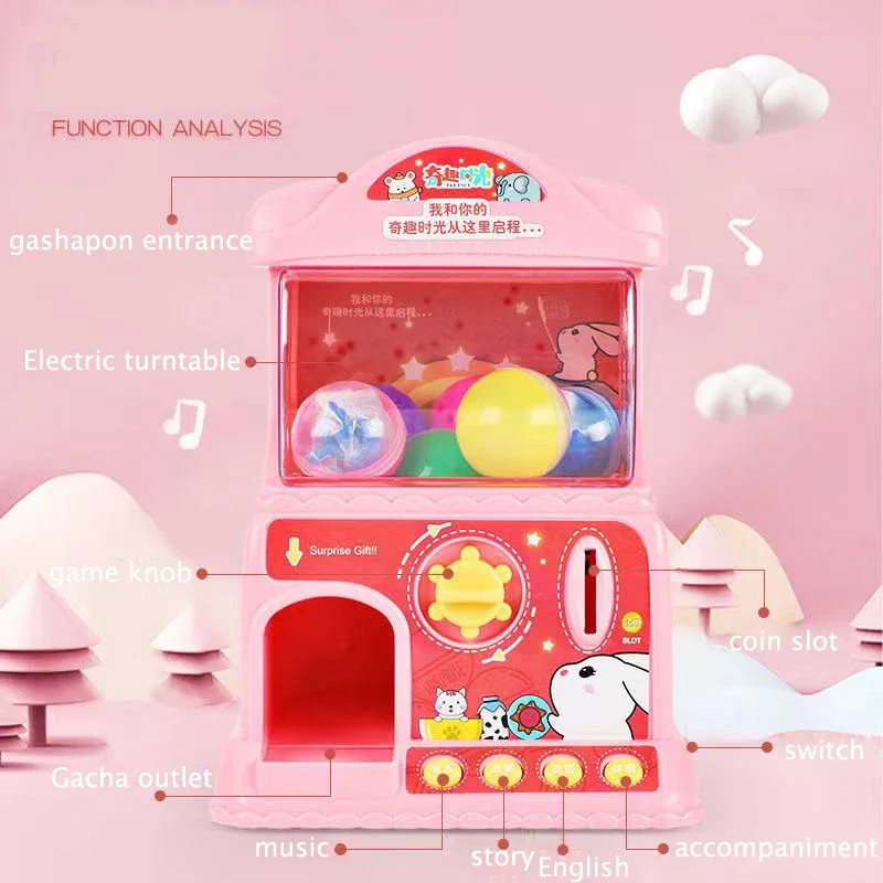 Children\'s electric gashapon machine coin-operated candy game machine early education learning machine play house girl gift