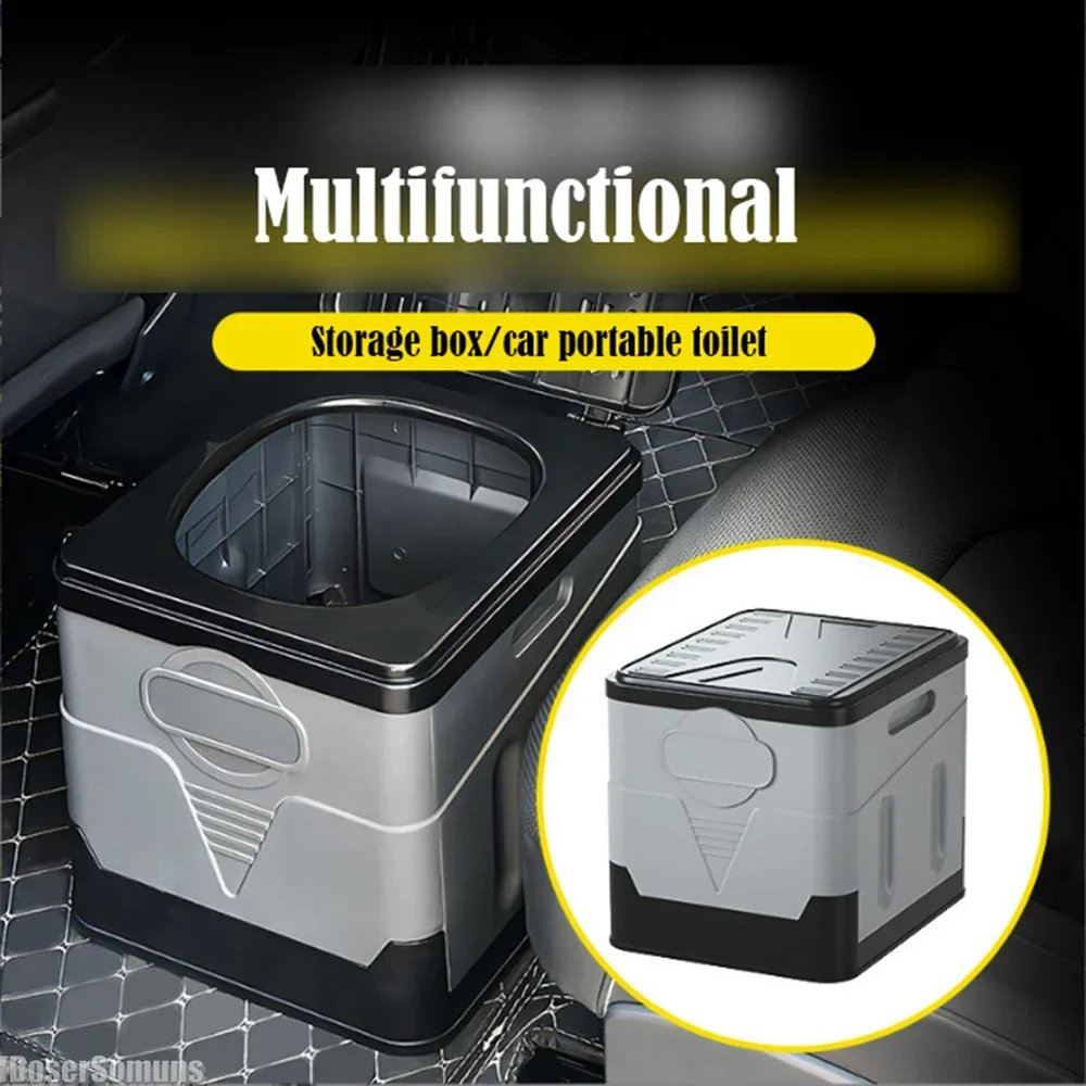 Camping Storage Box Picnic Camping Boxs Car Portable Toilet Trunk Organizer Camping Car Folding Outdoor Bench and Chopping Board