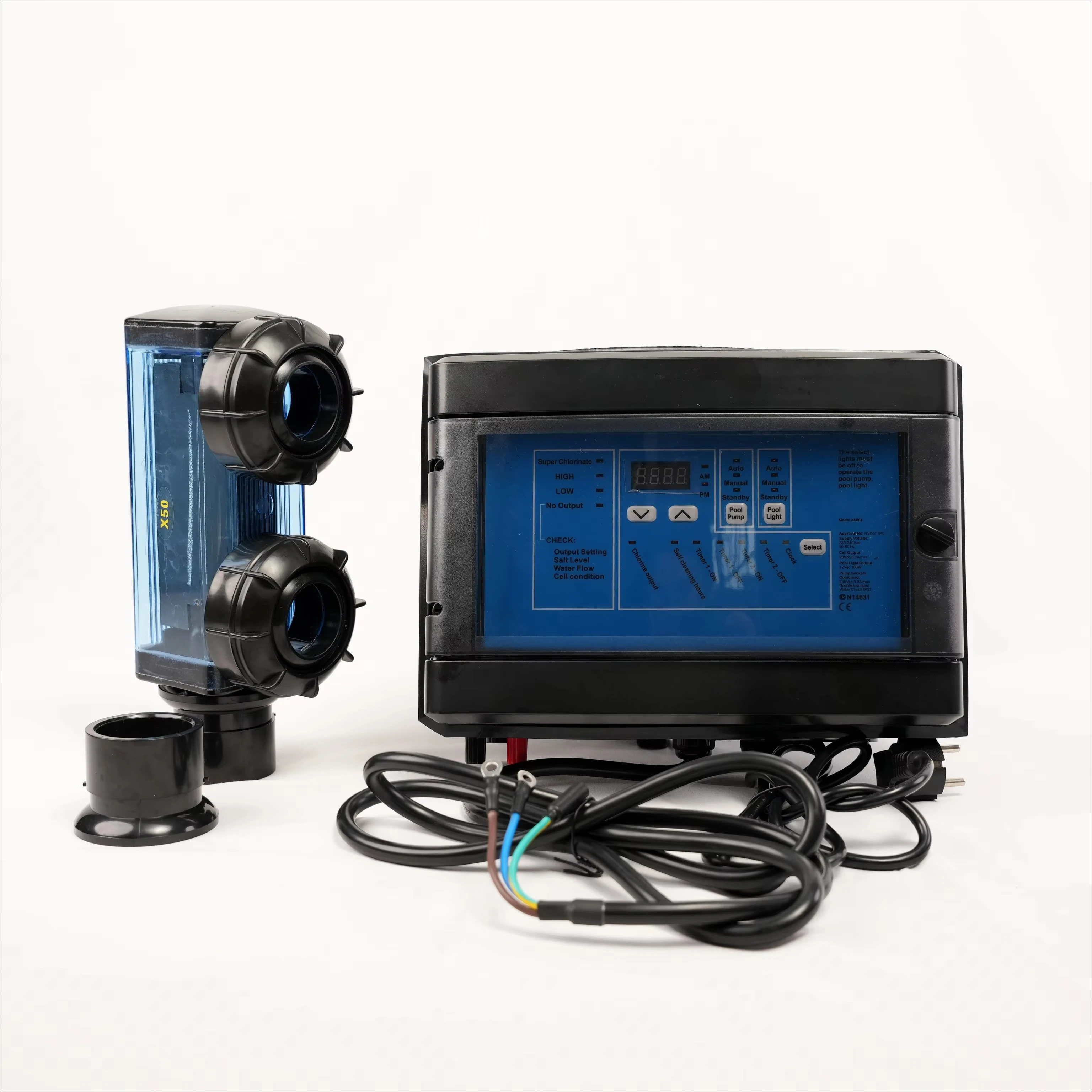 High-efficiency salt chlorinators for swimming pool disinfection pool tools and accessories