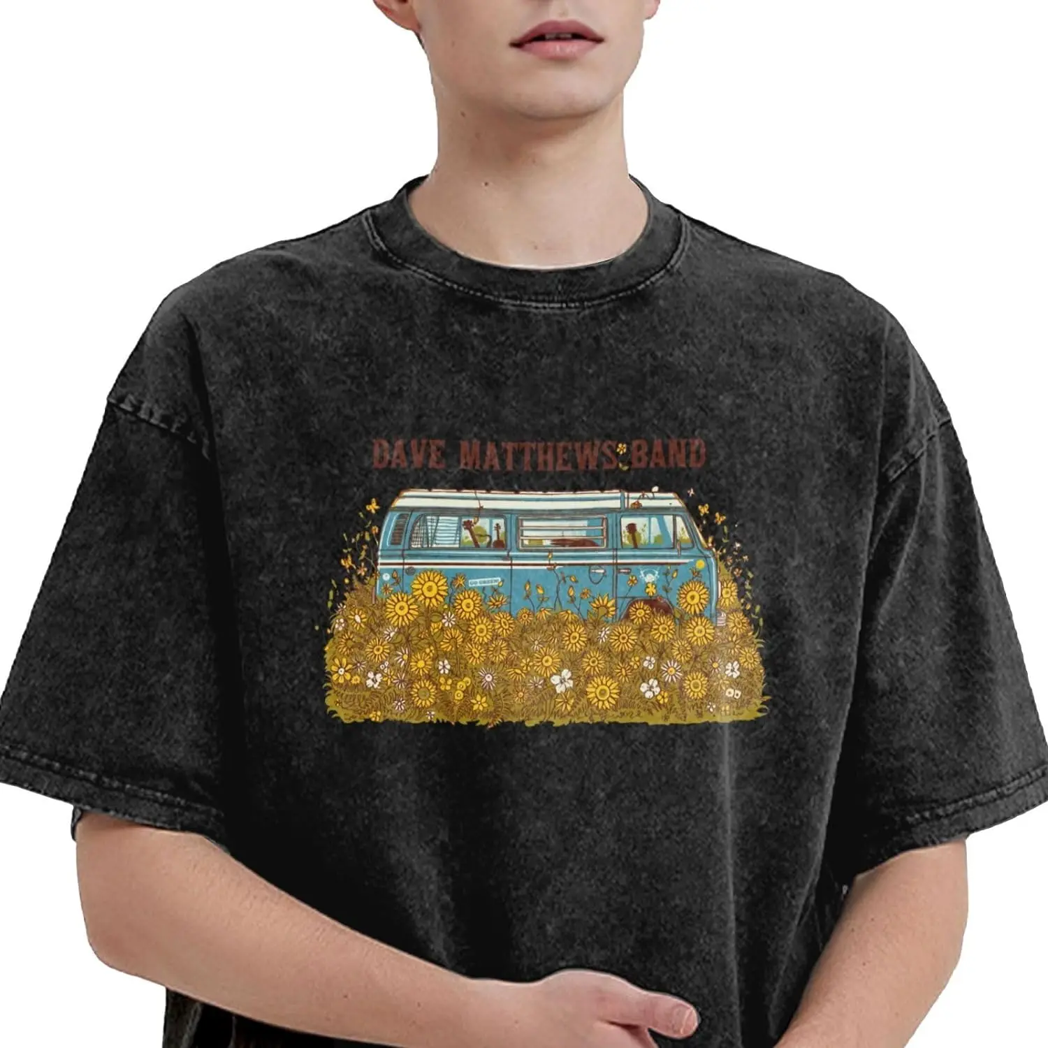 Men's Oversized Short Sleeve Cotton Graphic T-Shirts Vintage Streetwear Loose Tee