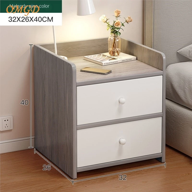 OMGD-pequena mesa de cabeceira moderna para casa, bloqueio simples, armário, Net Red, quarto de aluguel, quarto novo