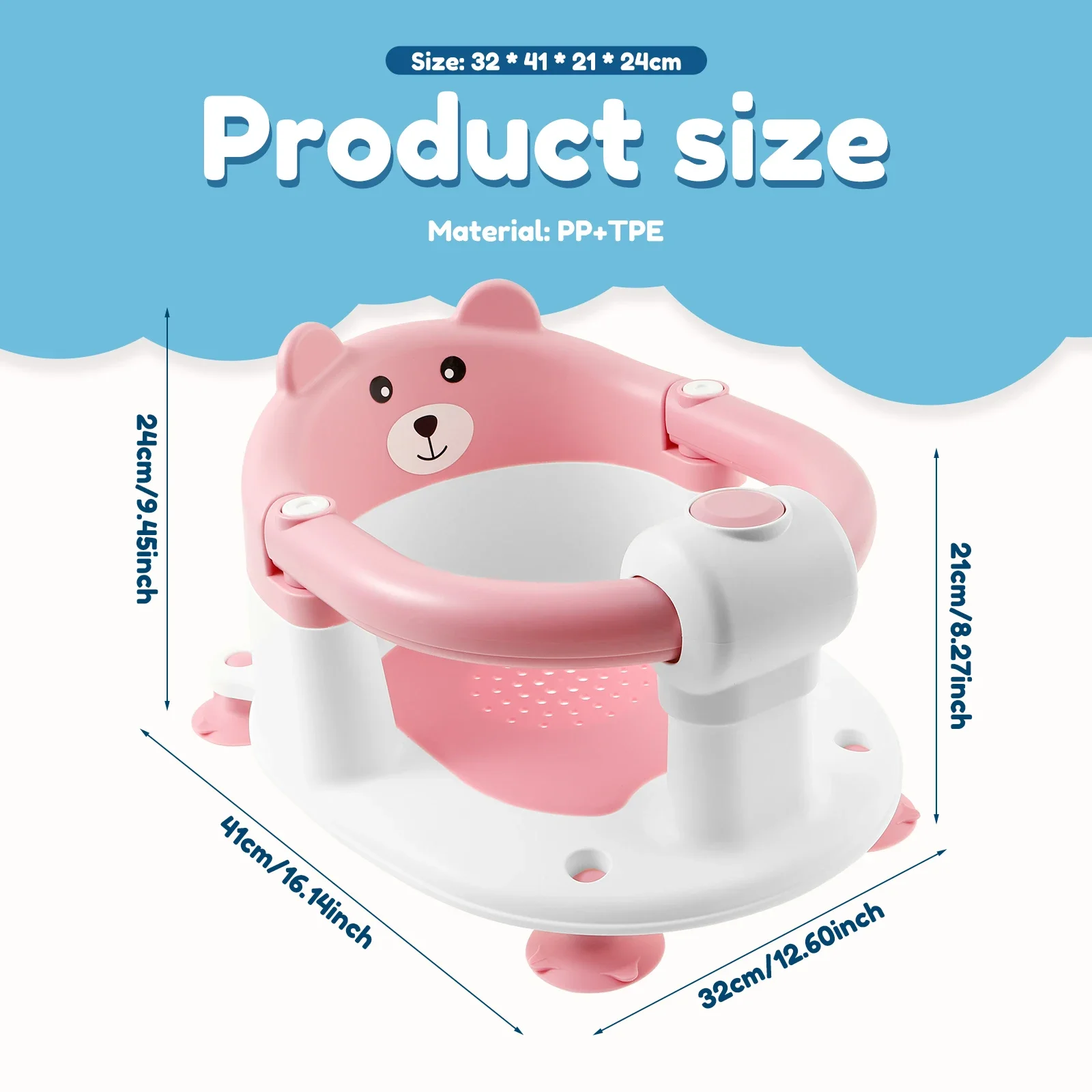Baby Bath Seat with Armrest Support