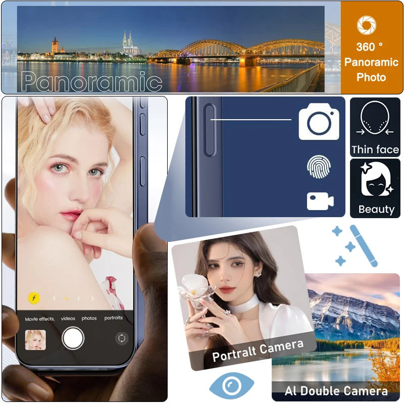 هاتف i16 Pro Max الذكي ومجموعة بطاقات TF سعة 64 جيجابايت لنظام Android، هاتف محمول FHD مقاس 6.99 بوصة، 8+256 جيجابايت Wifi GPS Goodplay Store App بشريحتين #3