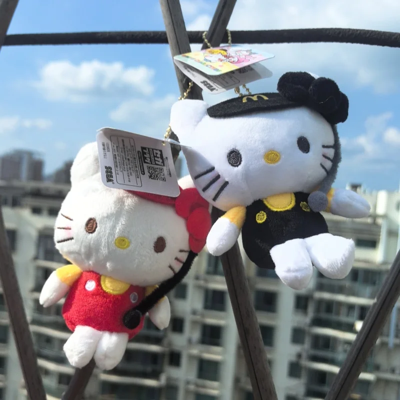 

Брелок для ключей Sanrio Hellokitty, плюшевая игрушка, подвеска для рюкзака, удобные и мягкие брелоки для девочек с мультяшным рисунком