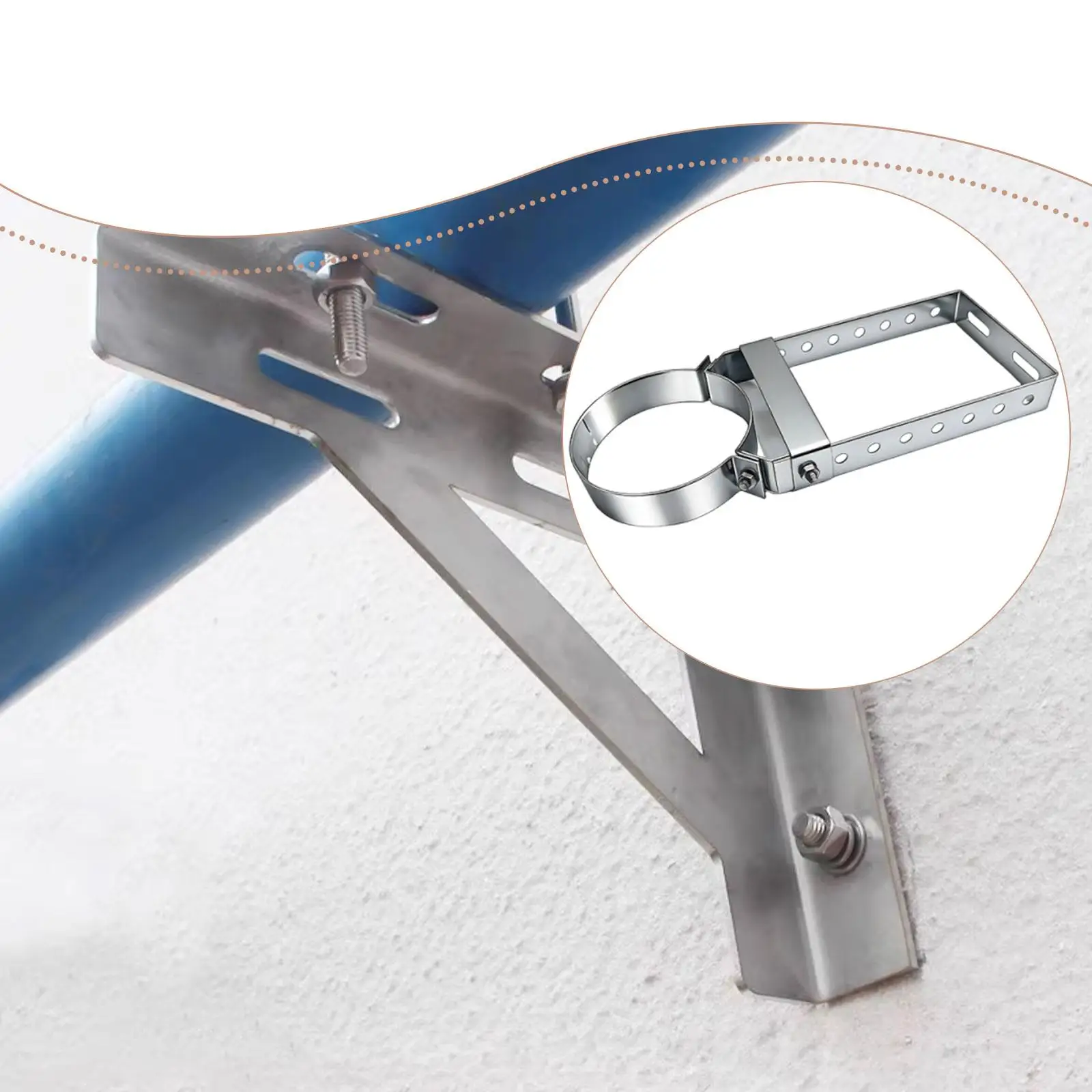 Support de cheminée, pratique et facile à installer, fabriqué en acier au carbone haute résistance, pour usage domestique.
