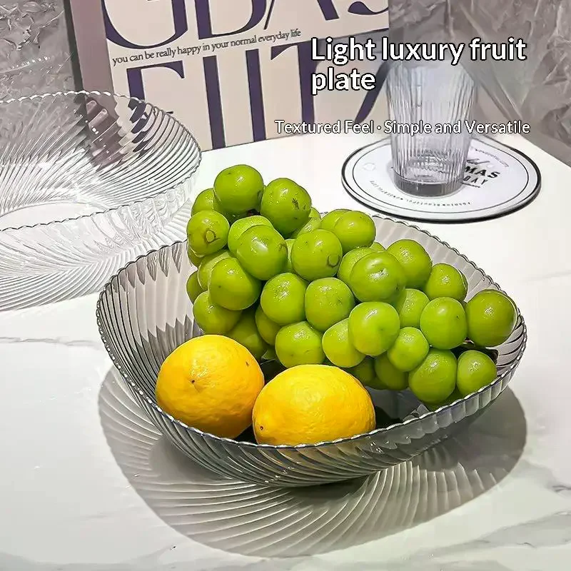 Household Simple Luxurious Plastic Fruit Tray For Dried Fruits Living Room Coffee Table High End Reception Candy Tray