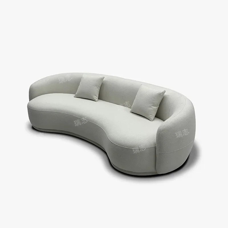 Semicircular curved cashew sofa moon model special-shaped living room furniture sofa cream style designer lamb wool simple