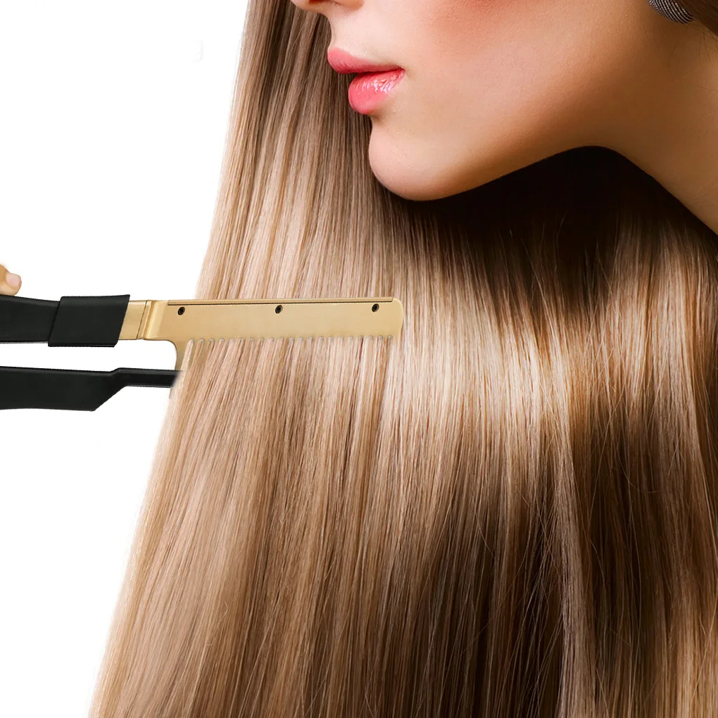 Dry Wet Straightening Comb Portable Ceramic Fast Heating Straightener Brush Styling Tool Wet And Dry Hair Straight Styler