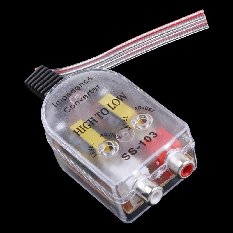 Durable Adjustable Line Control Output Impedance Converter Wire High to Low Level RCA Adapter Amplifier Drop Shipping