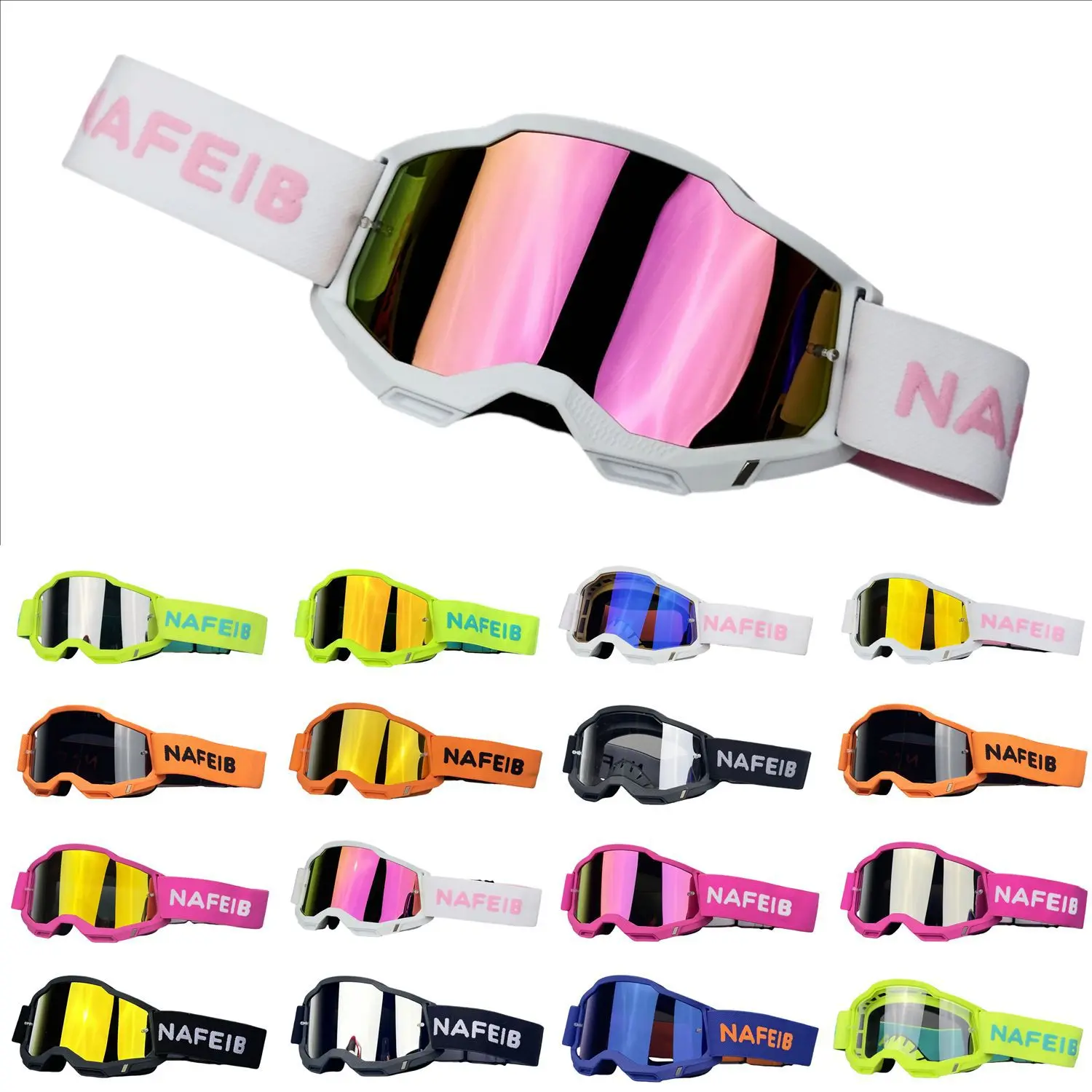 Outdoor Windproof Dustproof Motorcycle Off-Road Goggles, Unisex Cycling Glasses, Helmet Compatible Sports Eyewear