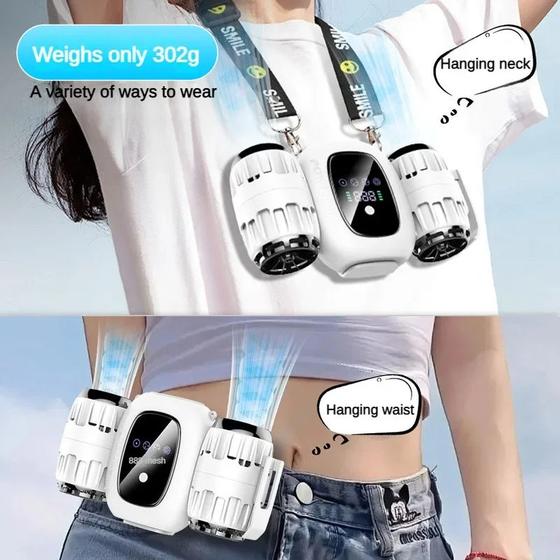 YouPin New waist fan outdoor emergency fast charging power bank fan neck portable waist fan