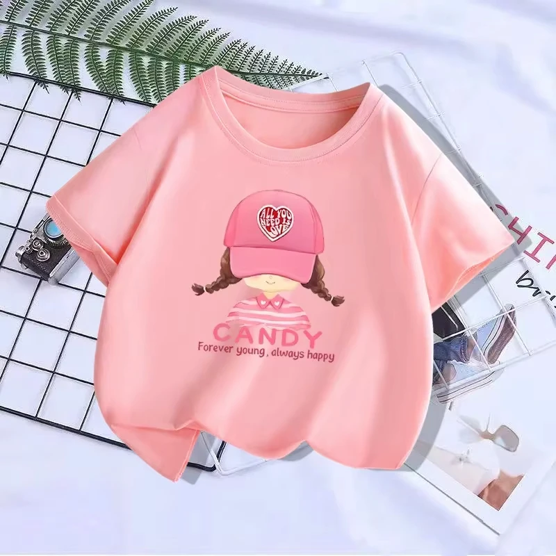 Kinder Kurzarm Modal T-shirt Kleine Mädchen Mode Halbarm Top Mädchen Rosa Top Trend Mädchen Kleidung Jungen Kleidung