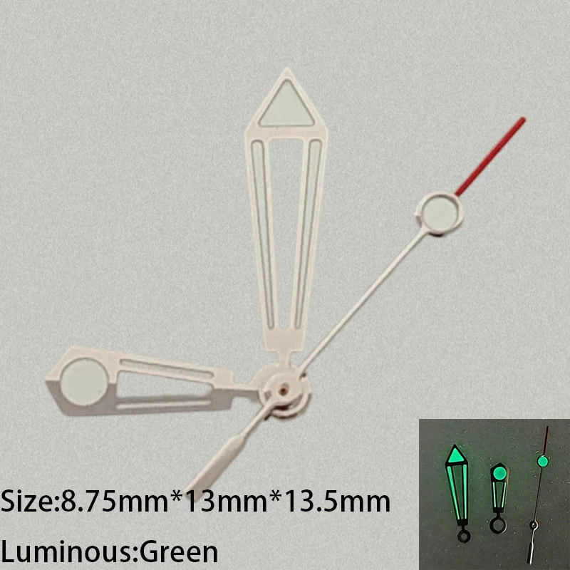 جودة عالية تعديل الأخضر مضيئة الفضة والأحمر 8.75 مللي متر * 13 مللي متر * 13.5 مللي متر ساعة يد اكسسوارات لحركة NH35/NH36/4R/7S