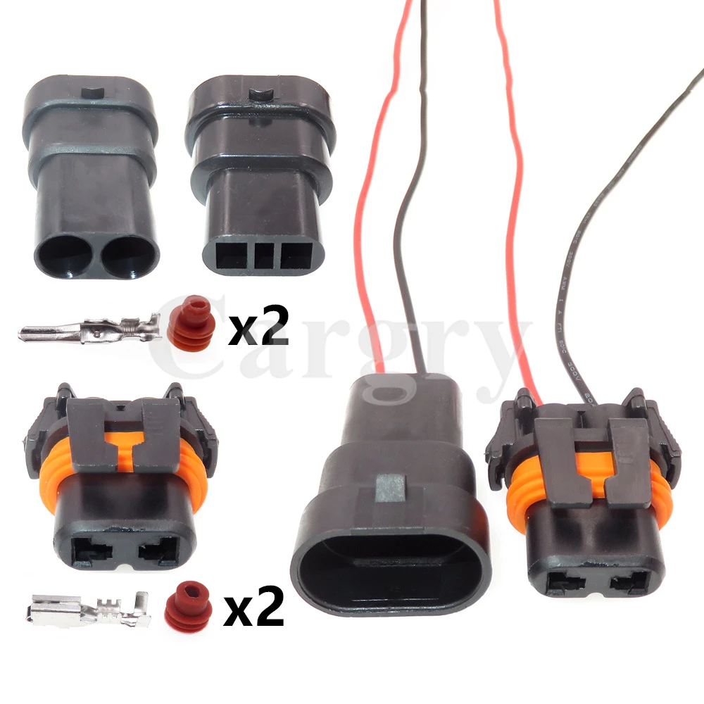 1 Set 2P 12059183 AC Assembly Car Hernia Lamp Wiring Terminal Socket Auto HID Controller Male Female Waterproof Connector