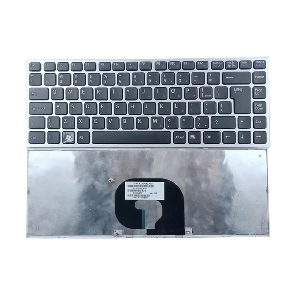 United Kingdom UK Laptop Keyboard For SONY VPC-Y VPCY 9J.N0U82.KOU 148768711 Black With Silver Frame New