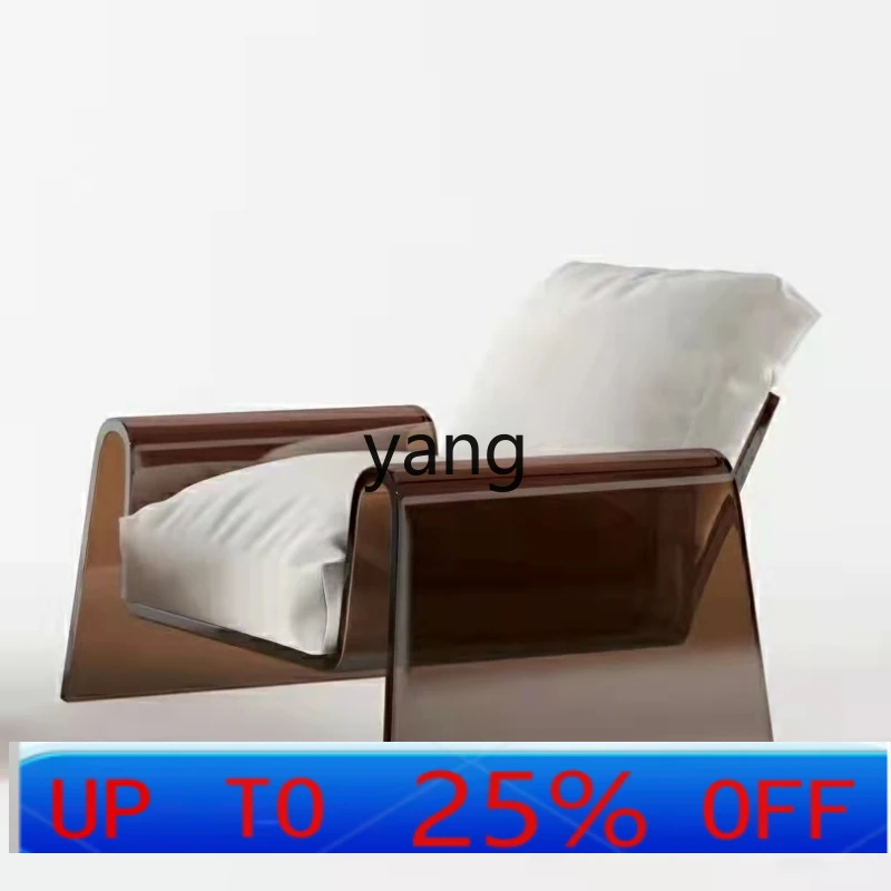 

LH Transparent Acrylic Leisure Chair Simple Model Room Backrest Armrest Shaped Sofa Chair