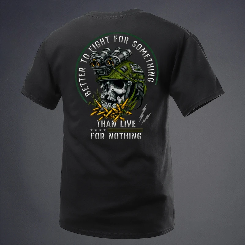 2026 Summer New Tough Guy Club Bullets on The Feast Military Wind Round Neck Short Sleeve T-shirt New Tough Guy Clothing