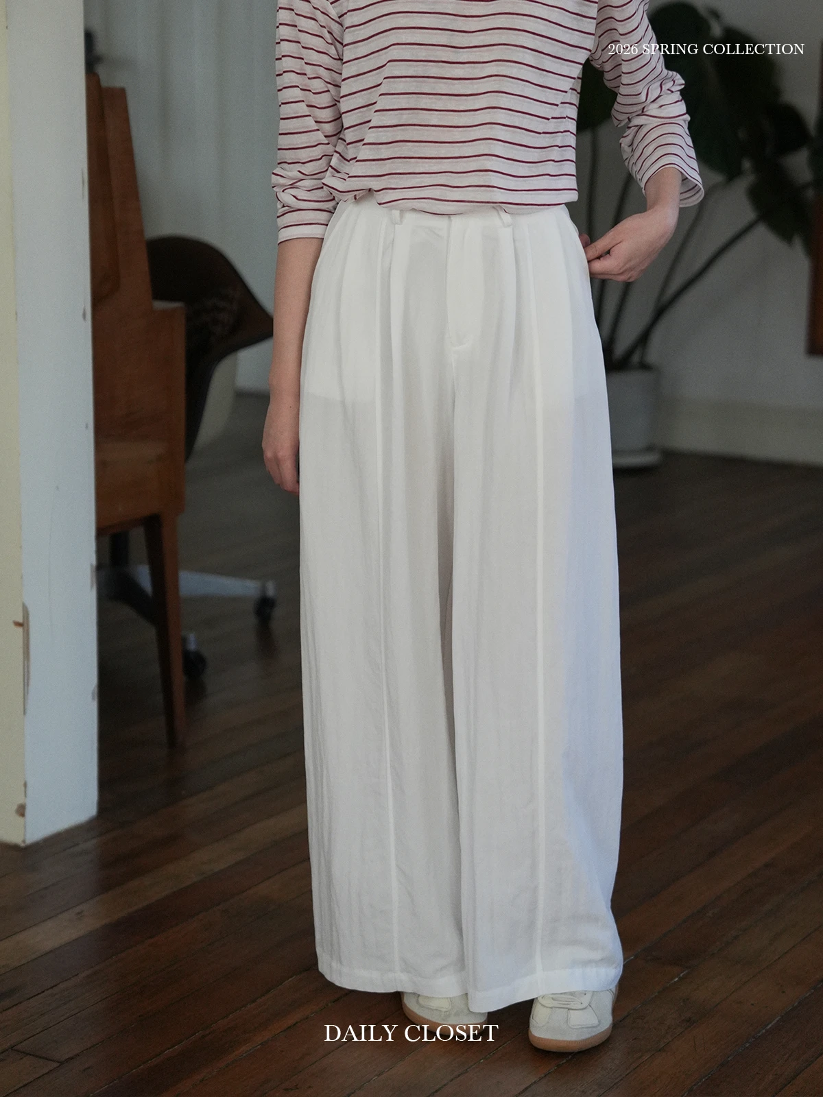 

Брюки Dailycloset свободного кроя с прямыми штанинами, высокой талией, на пуговицах, из вискозно-рахновой смеси, повседневные, белые, дышащие, комфортные