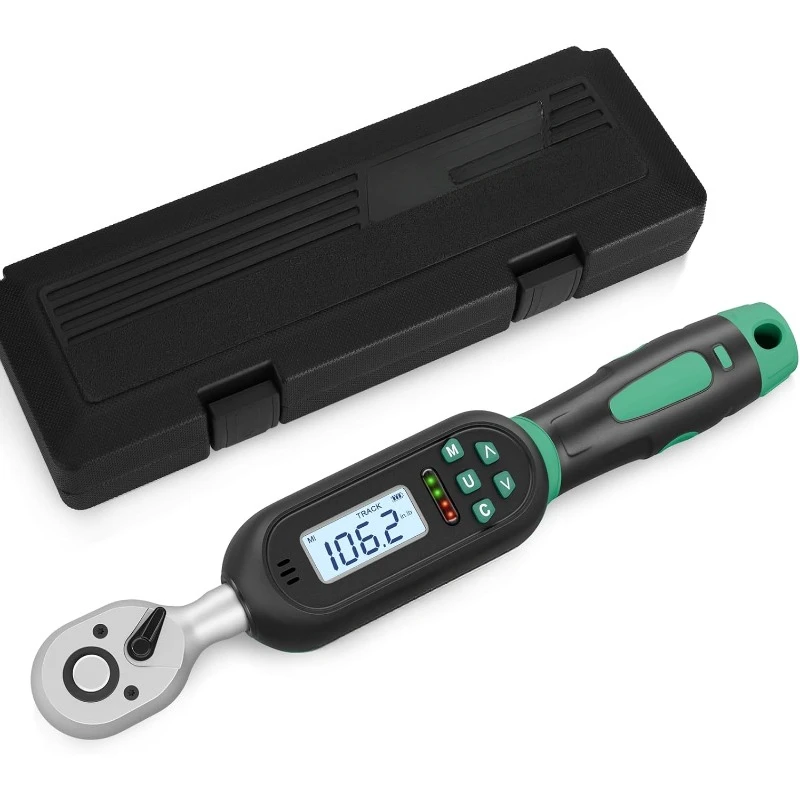 1/4 Inch Drive Digital Torque Wrench, 5.31-106.2 In.lb/0.6-12 N.m Value, Buzzer & LED Indicator, ±2% Accuracy Torque