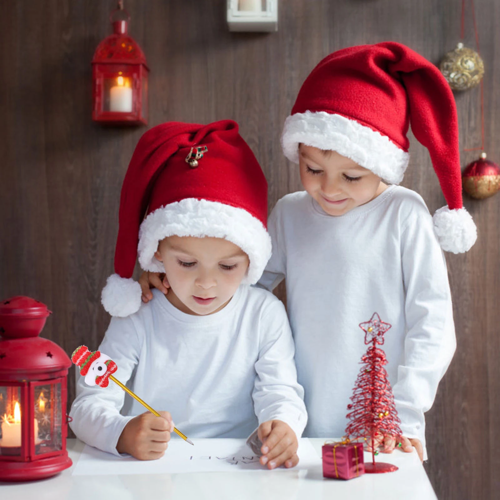 

8 Pcs Glowing Christmas Pen Student Pens Kids Stationery Luminous Xmas Cartoon Shine Ballpoint