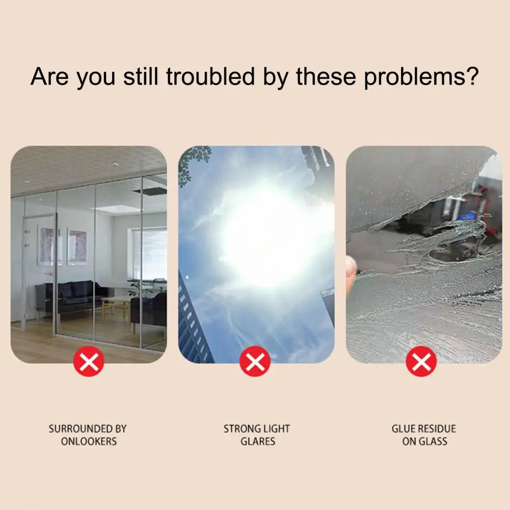 Glass Frosted Window Film Roll for Privacy Uv Sun Blocking Home Office Bathroom Static Glass 30/45x100cm Privacy