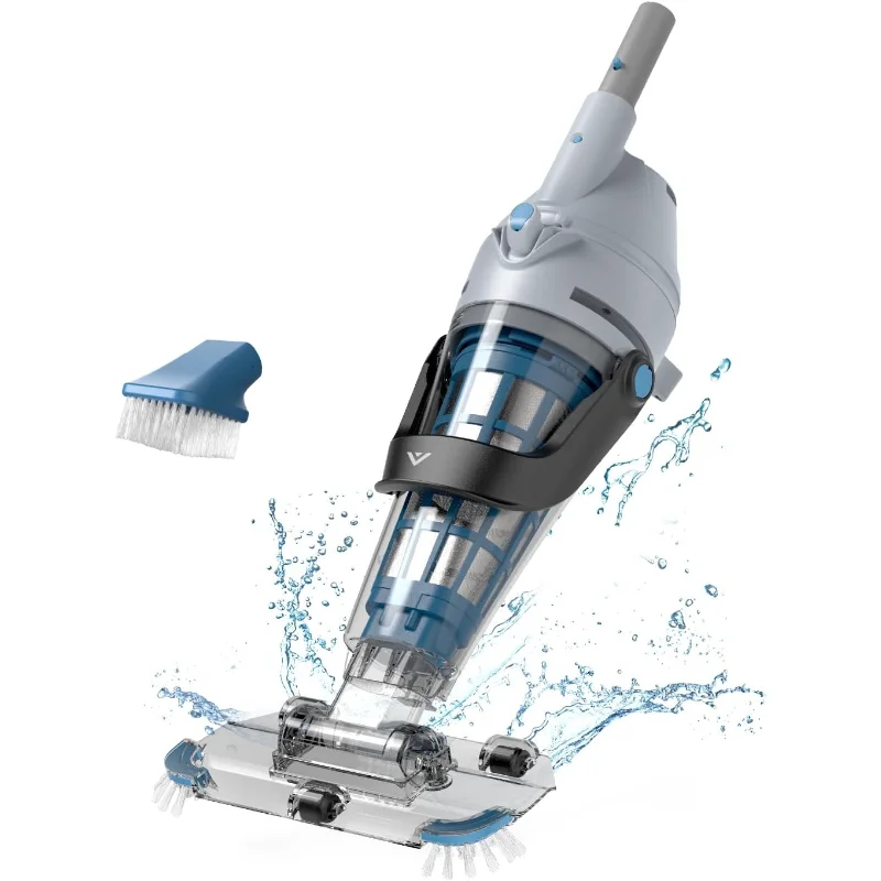 

2025 Rechargeable Pool Vacuum, Optimized Suction Power, 90mins, Durable Stainless Steel Filter, 2 Vac Heads, XL Filtratio
