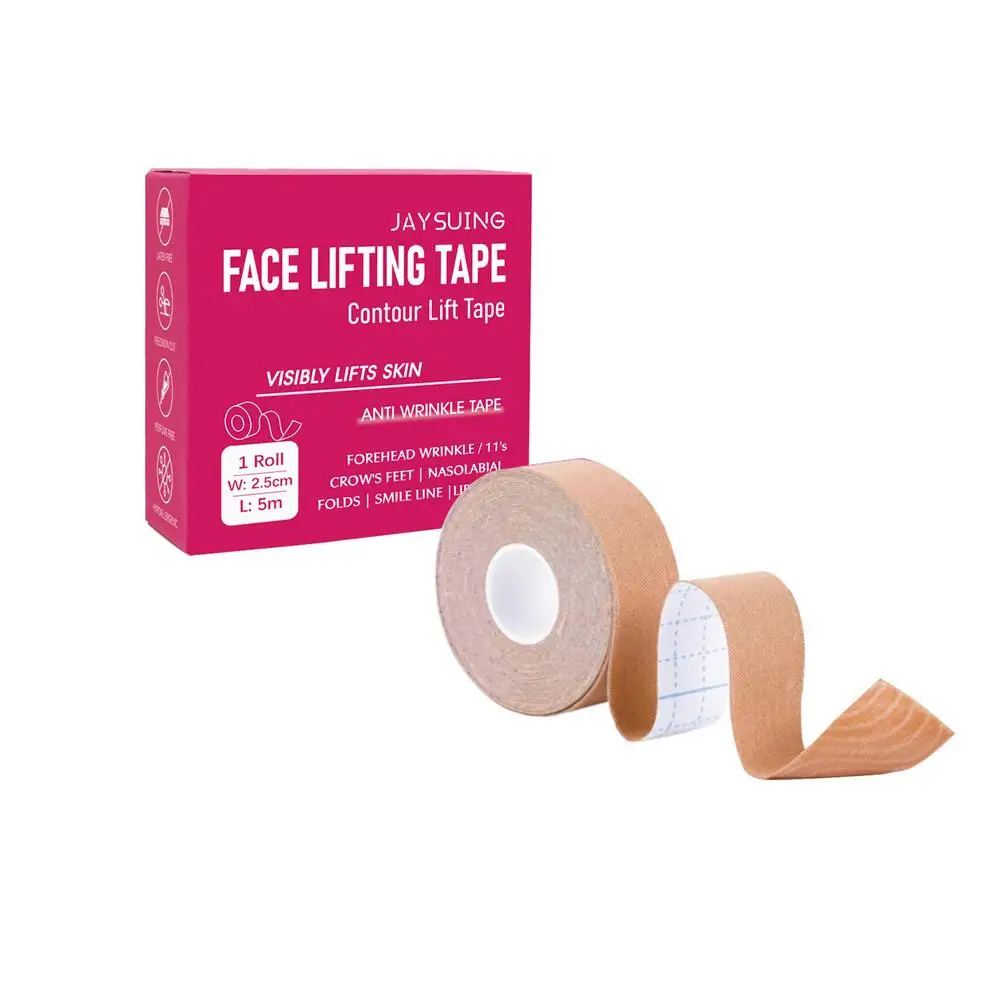 NUOVO 2.5cmX5m Nastro kinesiologico per viso V Line Collo Occhi Lifting Rughe Rimozione Nastro adesivo Strumento per la cura della pelle del viso Bende