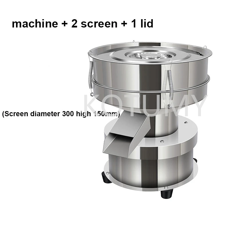 220V Electric Stainless Steel Screening Machine Powder Vibrating Sieving Machine Spray Powder Screen Sieve Shaker 300MM Screen