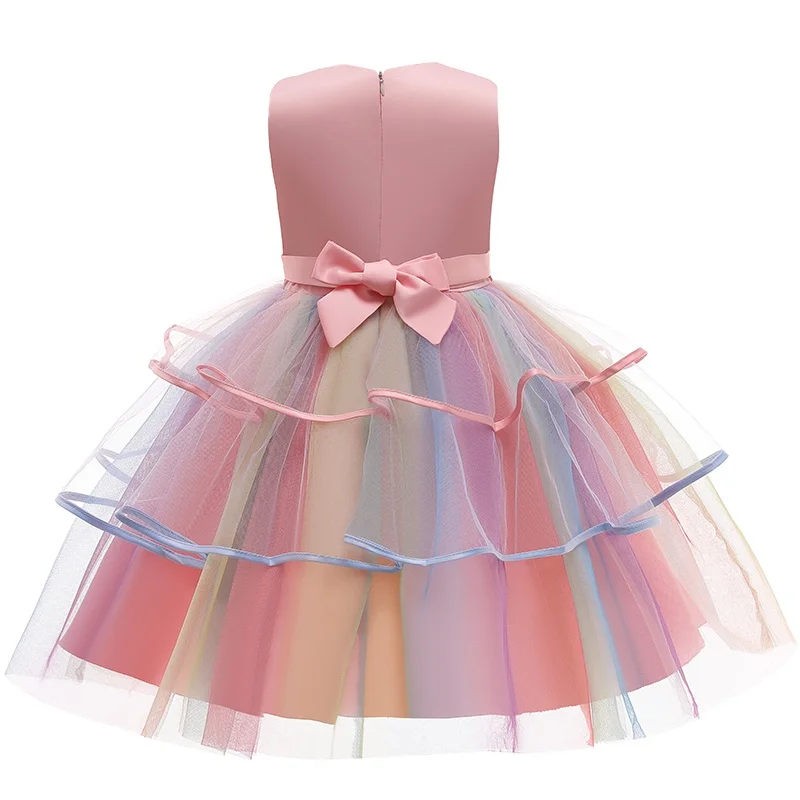 Ragazza unicorno vestito bambini festa compleanno principessa Costume senza maniche trascinamento matrimonio vestito di natale bambini ragazza