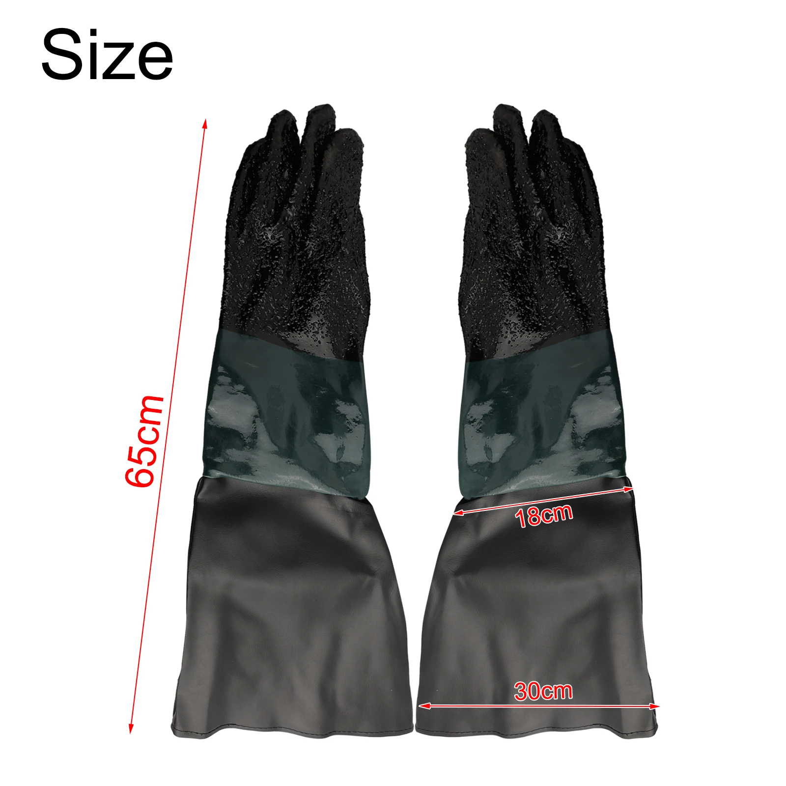 

Sandblasting Gloves Sand Blasting Glove For Heavy-Duty Sandblasting Green + Black PVC+Cotton Work Gloves High Quality