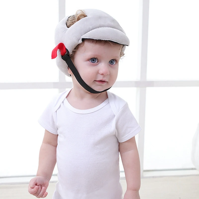 Baby Safety Helmet Newborn Soft Cotton Head Protection Hat Toddler Walk Crash Cap Infant Adjustable Protective Headgear