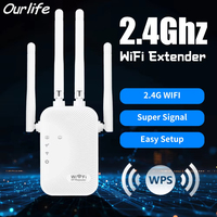 Ourlife 300Mbps WiFi Repeater Remote Wifi Wireless Amplifier Network Long Range Signal Booster For Home Office Wi-Fi Repeater