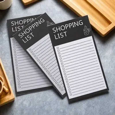 

3pcs Magnetic For Refrigerator Smooth Writing Household Memo Pad Grocery To Do Planner Notepads Friction Resistant