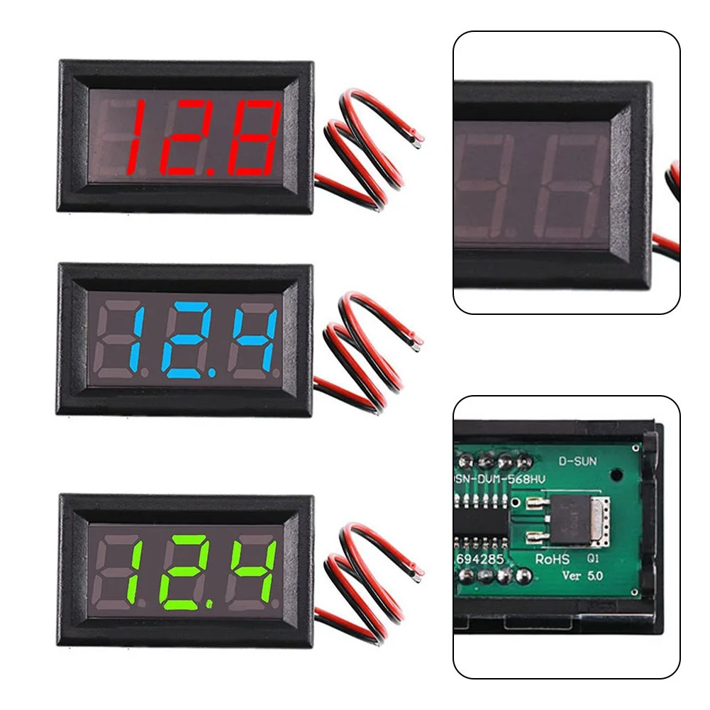 DC 5-120V Digital Voltmeter Car Boat Motorcycle 0.56inch LED Display Volt Voltage Meter Mini Tester Panel Ammeter