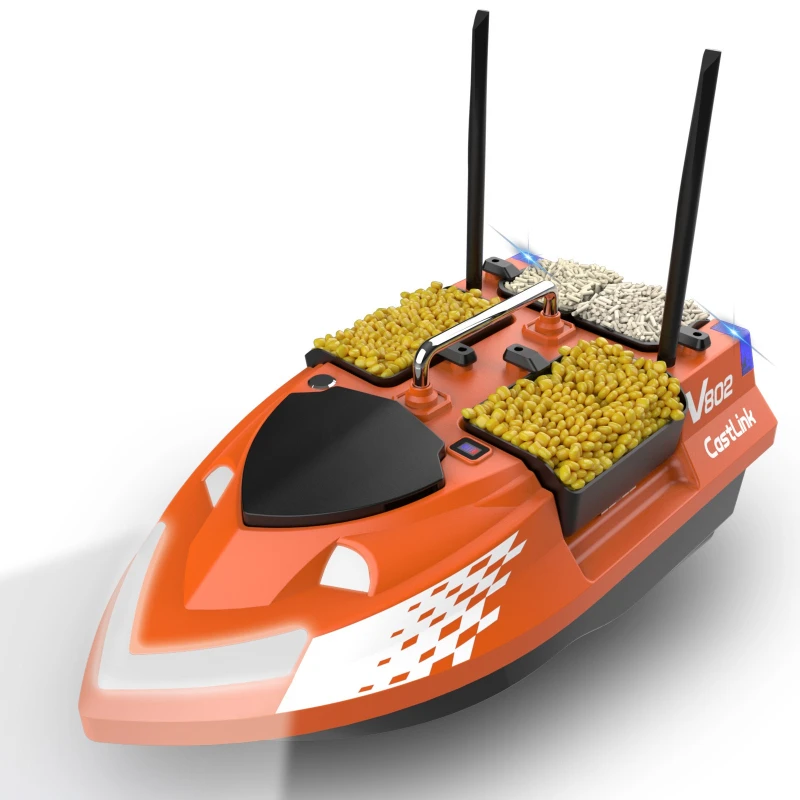Barco nido con control remoto, 4 silo, 3KG, cebo de precisión inteligente de gran capacidad