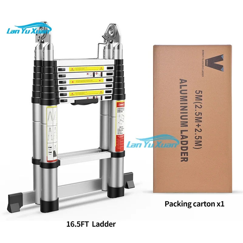 4.4m Double Sided Ladder Foldable Aluminum Telescopic  Multi Use  With Big Joint