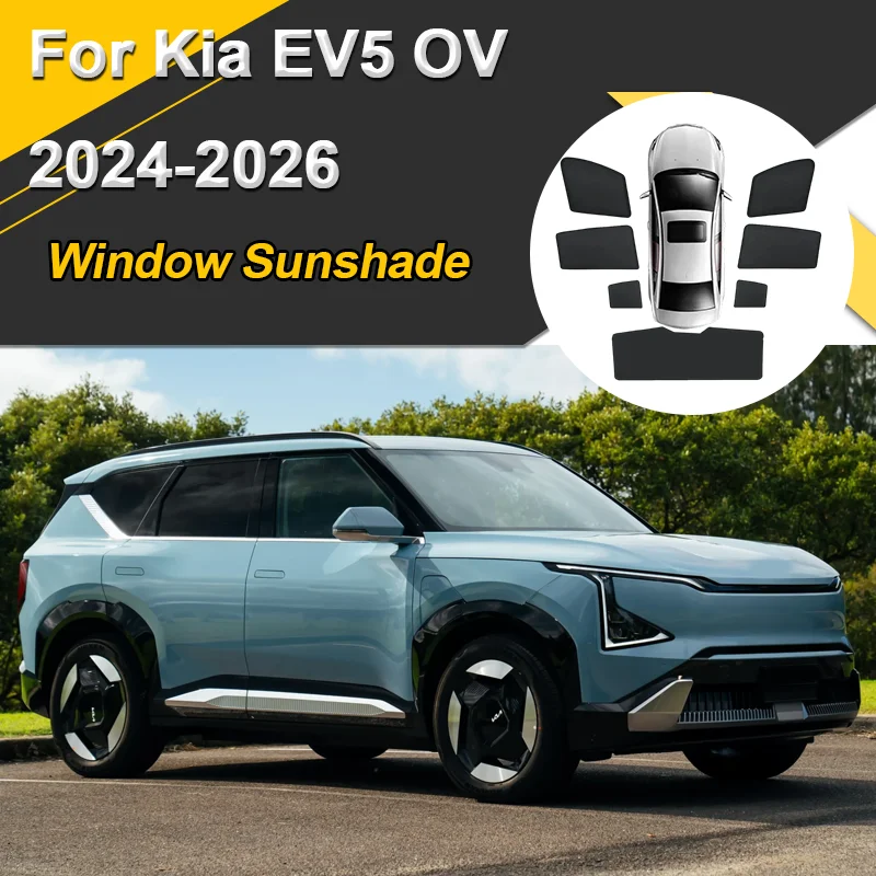 

Car Sun Shades For Kia EV5 OV 2024 2025 2026 Sunshades Mesh Magnetic Heat insulation Curtains Window Visor Auto Accessories