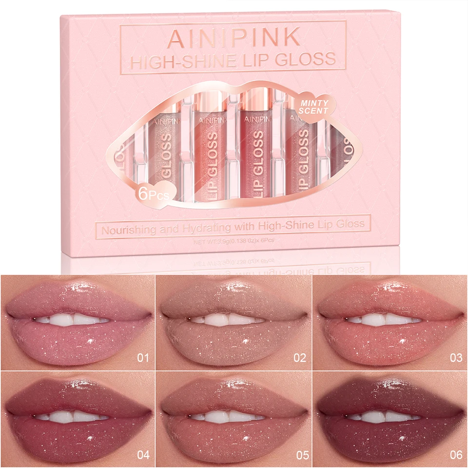 Glitter Lip Gloss Lipstick, Lip Tint Moisturizing Hydrating Long Lasting  Non-Stick Cup Waterproof Nude Lip Plumper High Pigment, image 11