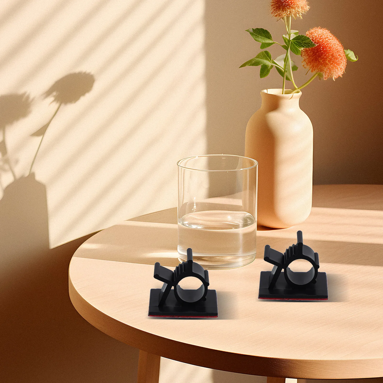 

30pcs Adhesive Cable Clamps Black Wall Wire Fixing Buckles Adjustable Clips for Home Office PP Charging Organizer