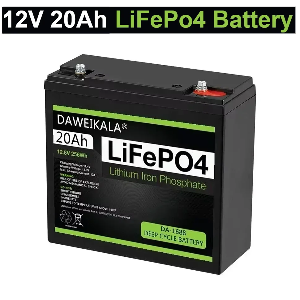 Nueva Batería LiFePo4 de 12V 20Ah 2026, Batería Recargable de Fosfato de Hierro y Litio de 12-24V para Scooters Infantiles, Motores de Barcos y Cargadores