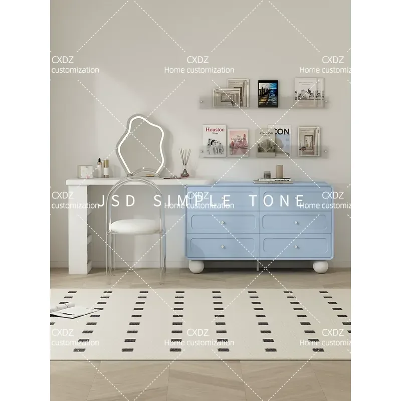 Simple Cream Style Bedside Chest Dresser Integrated Bedroom Telescopic Desktop Light Luxury Makeup Table Customizable