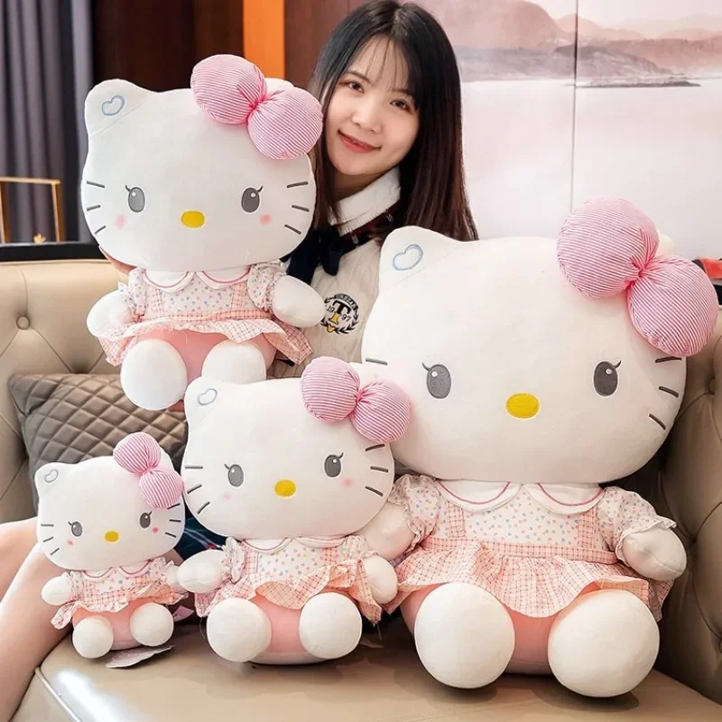 

Плюшевая кукла «HelloKitty» Sanrio Kawaii, 70 см, супер большой размер, мягкая плюшевая кукла, кавайная подушка, детский праздничный подарок