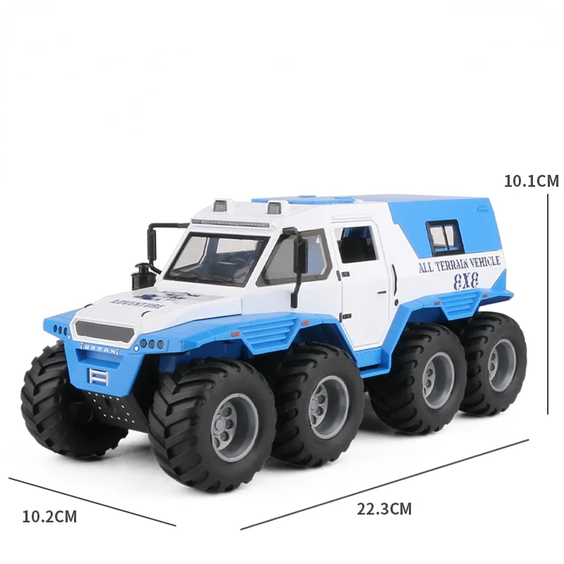 Simulation 1/24 Avtoros Shaman 8x8 ATV Off Road Car Model Collective Diecast Toys Vehicles SUV Car Toys Gift Metal Miniauto