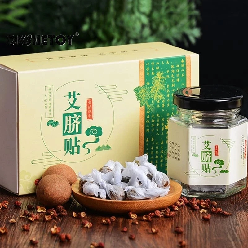 Moxa Navel Sticker Acupuncture Navel Patches Stickers Wormwood Patch Natural Herb Self-heating Pain Navel Paste Abdomen Pads