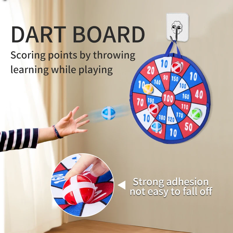 Kid Basketball hoops Dartboard Set With Adhesive Balls Indoor Outdoor Sports Toys Games For Children Christmas Present Birthday