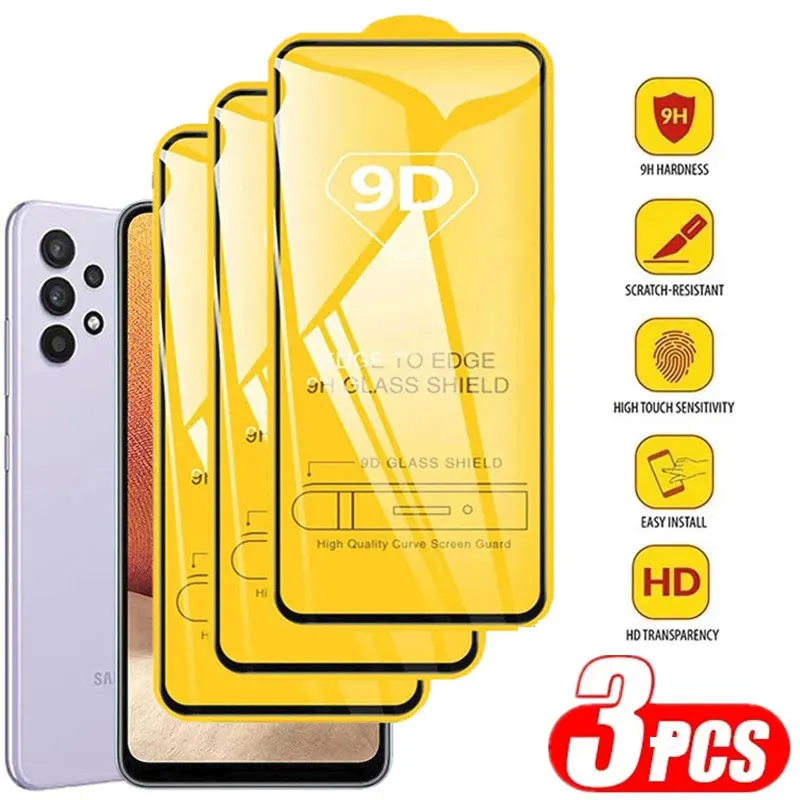 

3PCS 9D Screen Protector For Samsung A54 5G A53 A52 A51 A34 A35 A33 A14 A13 A12 A32 A21S A22 A24 A25 A30 A50 A70 A71 A72 Glass